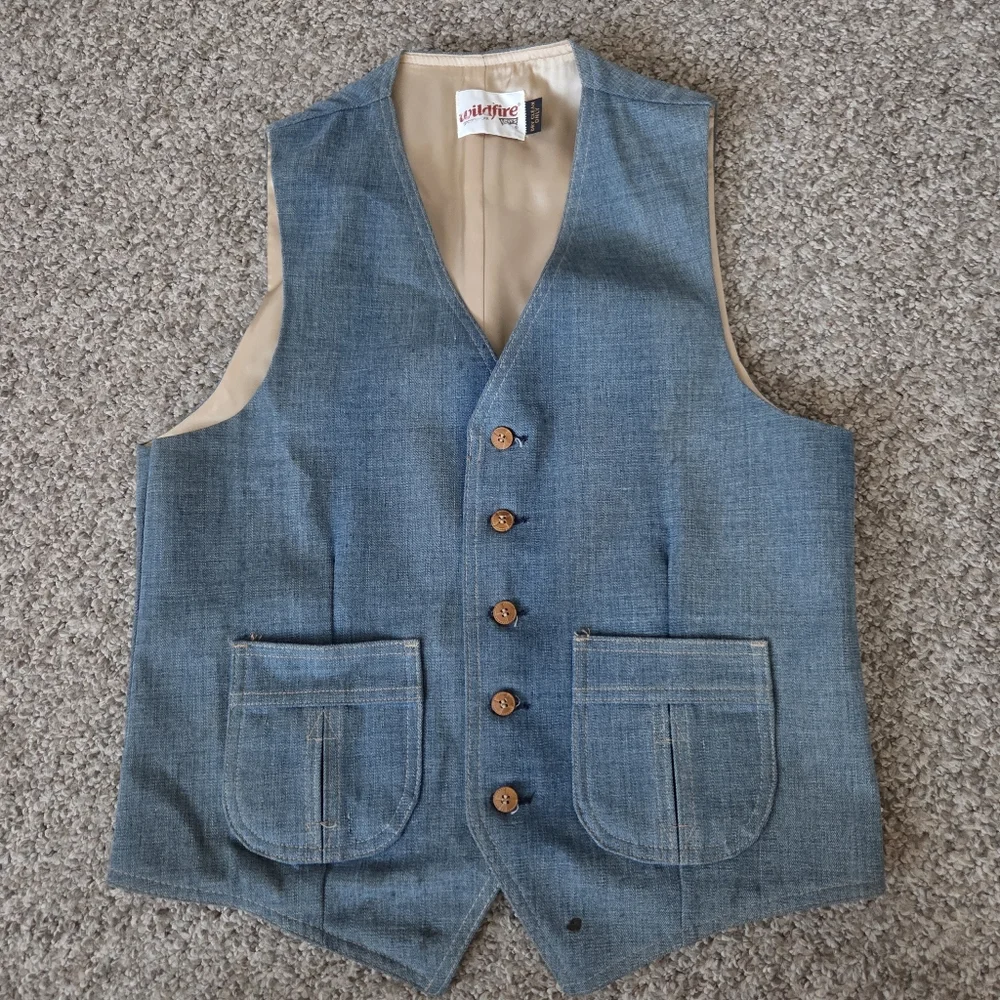 Vintage 70's Levi's Wildfire Sportswear Denim Vest size‎ ?
